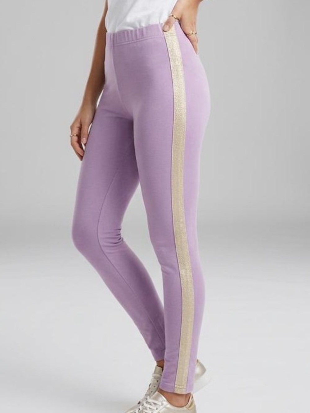 OshKosh B'gosh Lavender Leggings with Gold Side Stripe